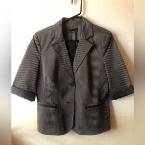 Attention Black and White Striped Blazer